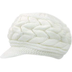 Winter Knit Beanies Warm Fleece Lined Thick Hat Slouchy Cap with Brim for Women